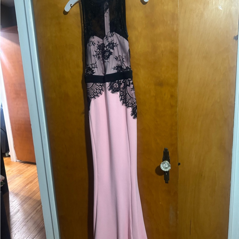Pink and Black Lace Dress